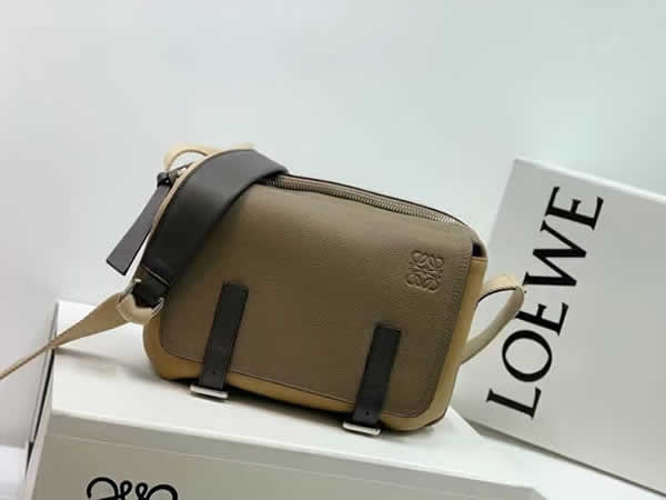 Fake Loewe Khaki Military Messenger Classic One-Shoulder Messenger Bag