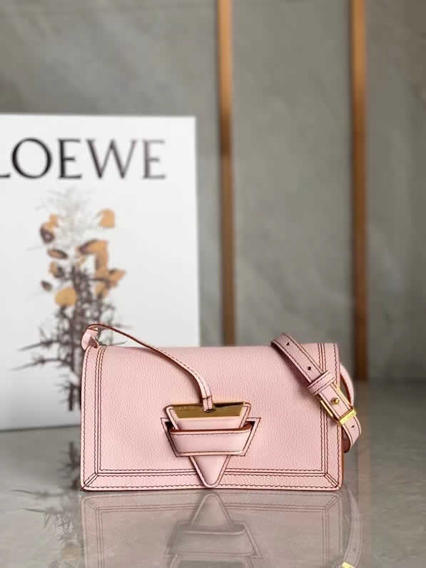 Replica Loewe Pink Barcelona Triangle Bag Shoulder Crossbody Bag