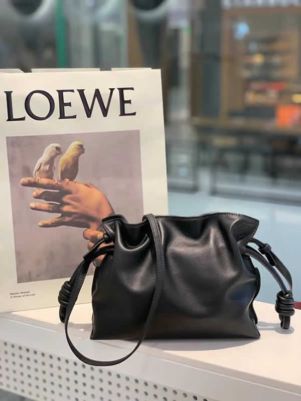 Replica Loewe Cheap Black Mini Flamenco Clutch Bag Shoulder Bag