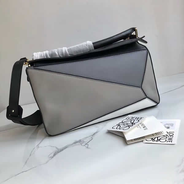 Replica Loewe Puzzle Top Handle Bags Gray Messenger Bag