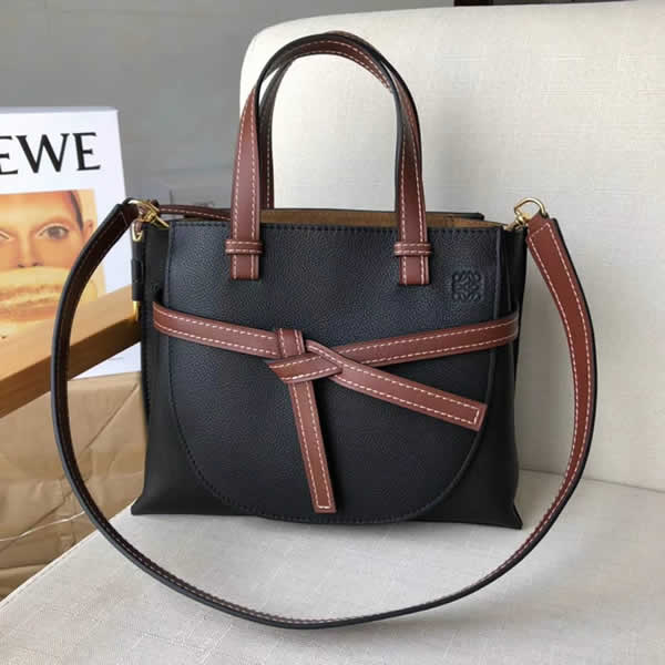 Replica Cheap Fashion Loewe Black Brown Gate Handbag With 1:1 Quality