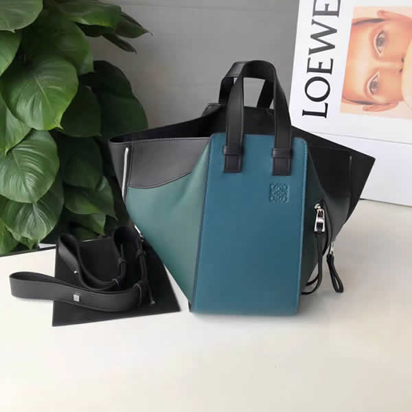 Fake Classic Loewe Hammock Bag Blue Crossbody Shoulder Bag