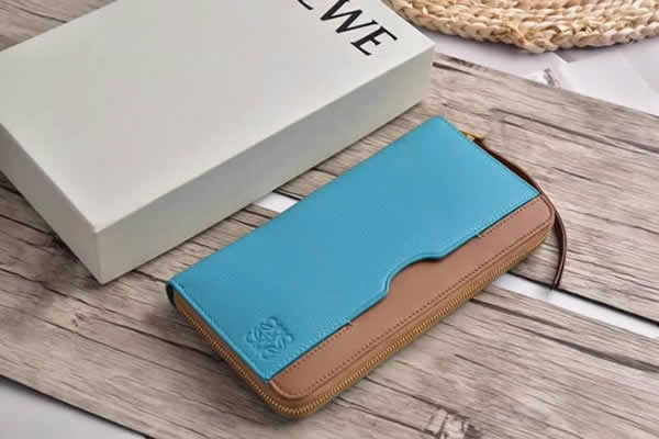Fake Fashion Cheap Loewe Blue U-Port Zip Wallet