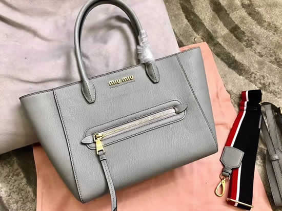 Discount Miu Miu New Gray Tote Shoulder Bag Bat Bag 5BG137