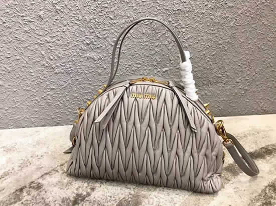 Replica Miu Miu Matelasse Gray Tote Shoulder Crossbody Bag 5Bb034