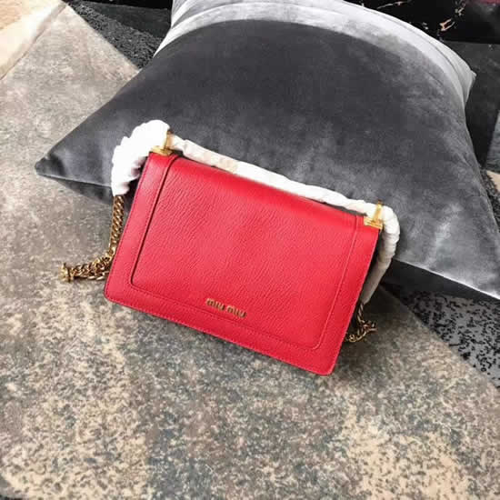 Fashion New Miu Miu Mardars Red Flap Shoulder Bag 5BD083