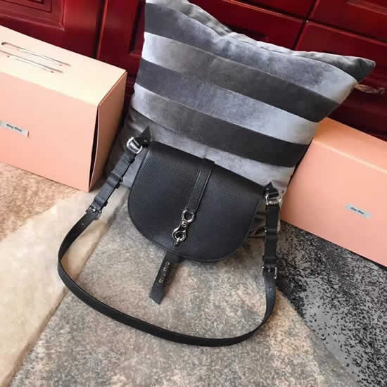 New Fashion Miu Miu Black Flip Shoulder Messenger Bag 5BD122