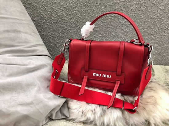 Replica New Miu Miu Grace Lux Leather Red Shoulder Bag 5Bd078