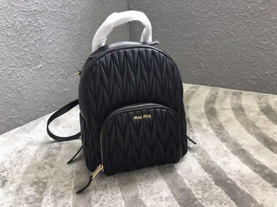 Replica Cheap Miu Miu Fashion Black Matelasse Backpack 5BZ022