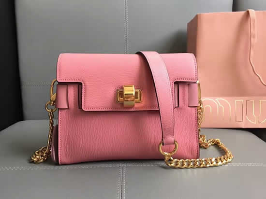 Replica Fashion Cheap Pink Miu Miu Sheepskin Flap Bag 5BD059