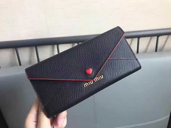 New Miumiu Love Envelope Black Long Wallet 5Mh013