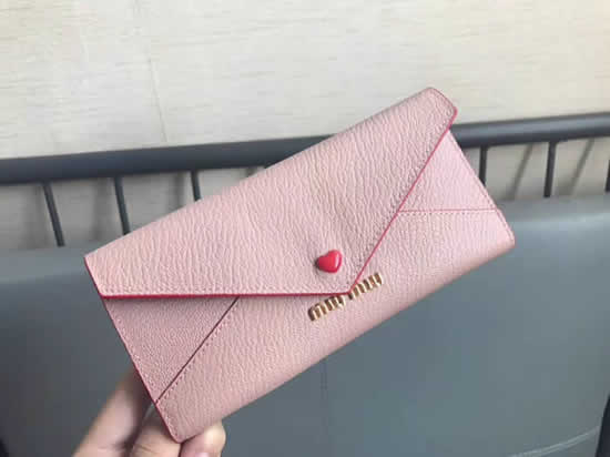 New Miumiu Love Envelope Pink Long Wallet 5Mh013