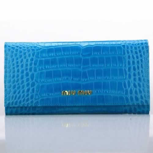 Replica Miu Miu Women Wallets 131515 Sky Blue