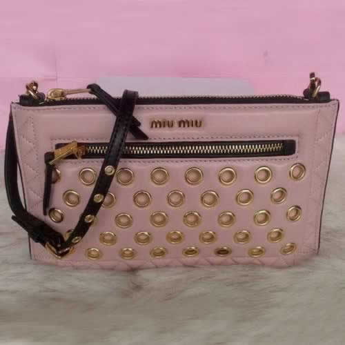 Replica Miu Miu Soft Calf Leather Bag RP0381 Light Pink