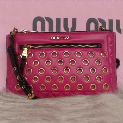 Replica Miu Miu Soft Calf Leather Bag RP0381 Rose