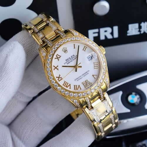 Replica Rolex Swiss Pearlmaster Women Mechanical Movement Watches