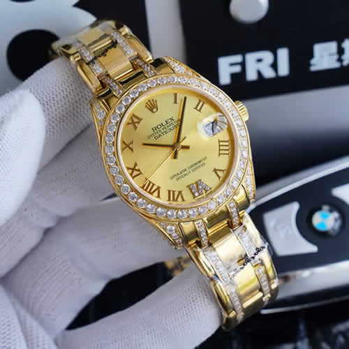 Replica Rolex Swiss Pearlmaster Women Mechanical Movement Watches