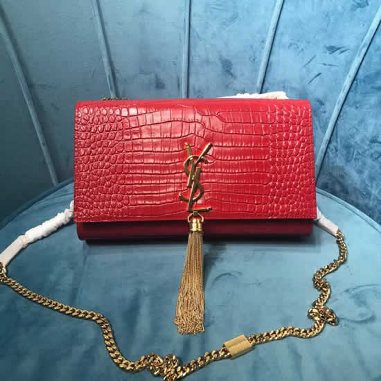 Replica Yves Saint Laurent Classic Monogram Red Shoulder Bag With Chain 354119