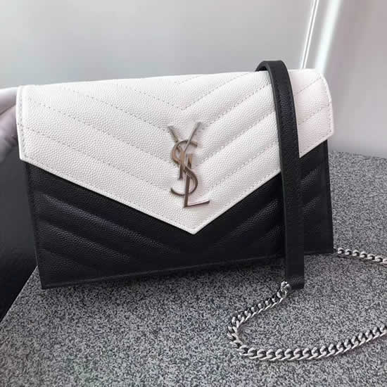 Saint Laurent New Black And White Color Chain Bag Shoulder Bag