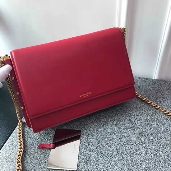Fake YSL Red Flap One Shoulder Crossbody Bag With Top Quality