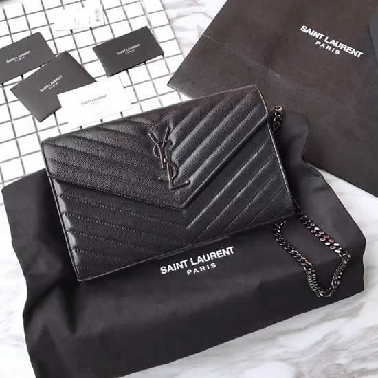 Discount Fashion Saint Laurent Black Handle Shoulder Bag Black Hardware