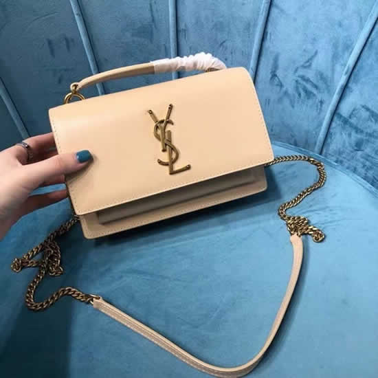 Replica Yves Saint Laurent Sinset Cowhide Yellow Crossbody Bag