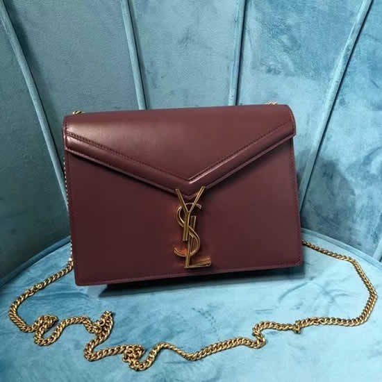 Fake Yves Saint Laurent New Cassandra Monogram Red Wine Flap Bag