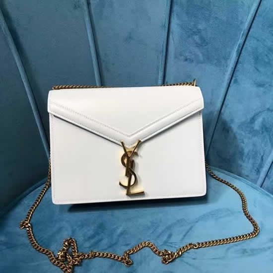 Fake Yves Saint Laurent New Cassandra Monogram White Flap Bag