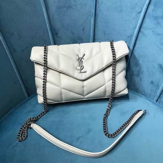 Fake Yves Saint Laurent Loulou Puffer Sheepskin Silver Hardware Mini Bag
