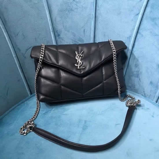 Fake Yves Saint Laurent Loulou Puffer Sheepskin Silver Hardware Mini Bag