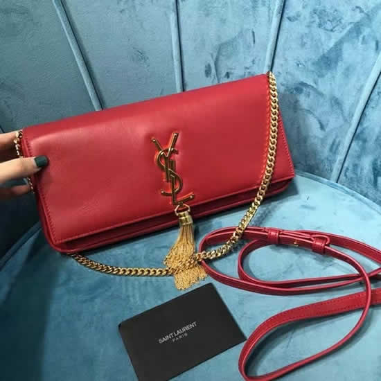 Replica Yves Saint Laurent Kate Baguette Monogram Red Flap Handbag