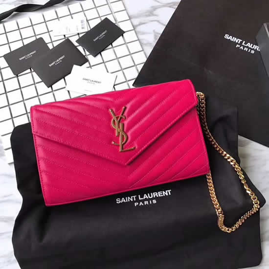 Discount Fashion Saint Laurent Rose Red Handle Shoulder Bag Outlet
