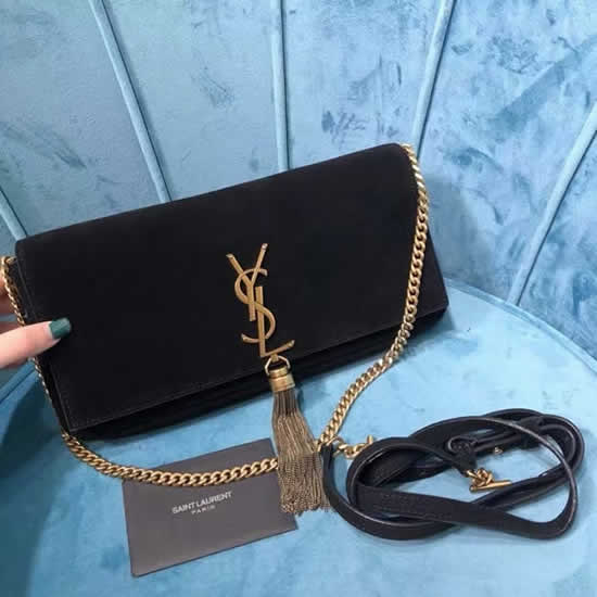 Fake Yves Saint Laurent Kate Baguette Monogram Black Flap Shoulder Bag