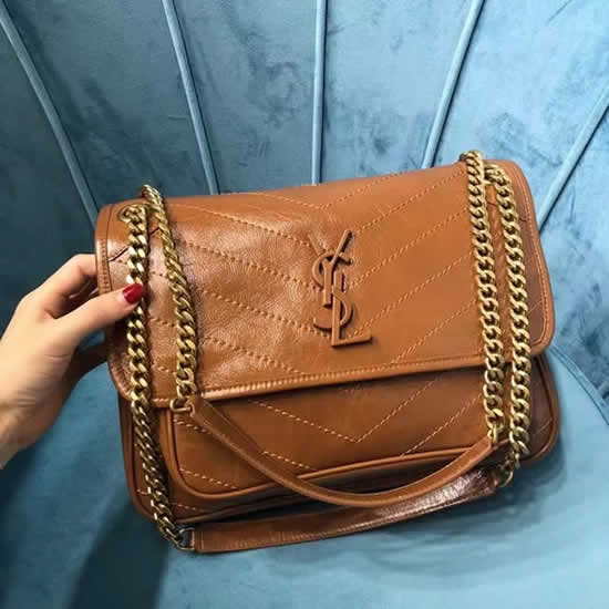 Fake Yves Saint Laurent Sheepskin Chain Orange Shoulder Bag Messenger Bag