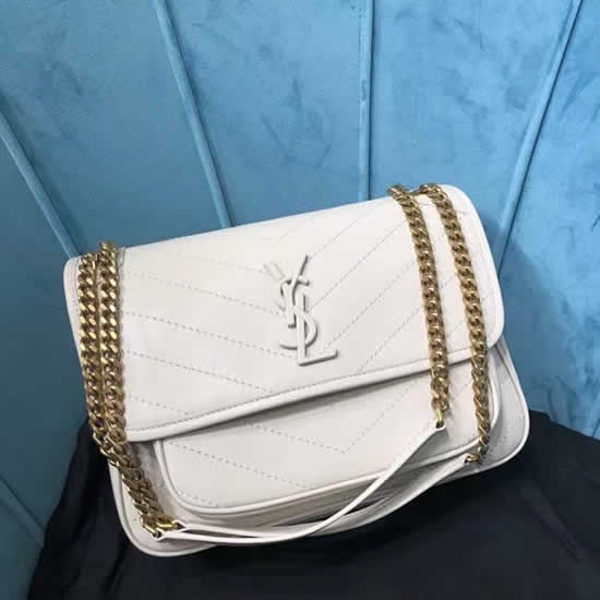 Fake Yves Saint Laurent Sheepskin Chain White Shoulder Bag Messenger Bag