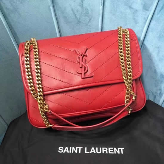 Fake Yves Saint Laurent Sheepskin Chain Red Shoulder Bag Messenger Bag