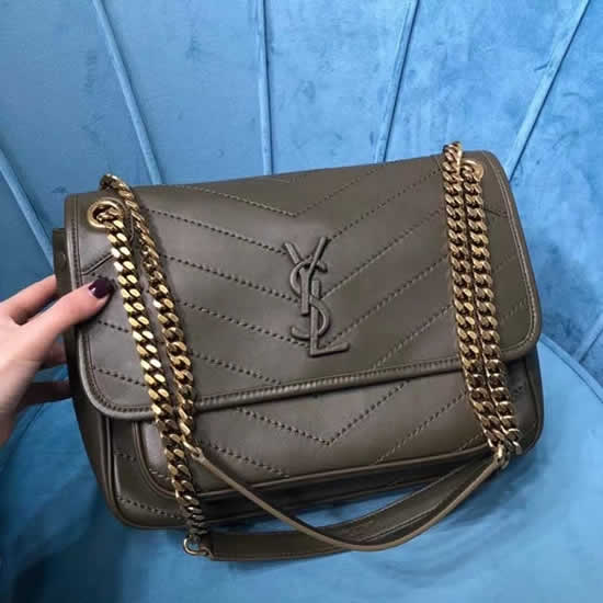 Fake Yves Saint Laurent Sheepskin Chain Dark Gray Shoulder Bag Messenger Bag