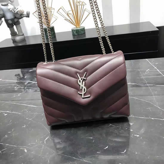 Fake Yves Saint Laurent Loulou Monogram Wine Red Flap Bag Crossbody Bag