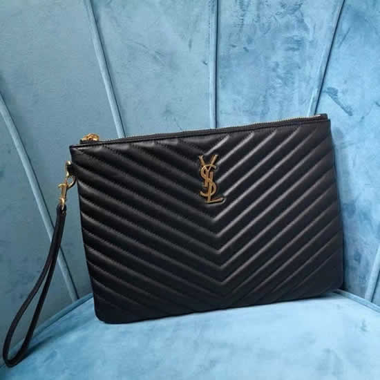 Replica Yves Saint Laurent Monogram Computer Bag In Black Leather