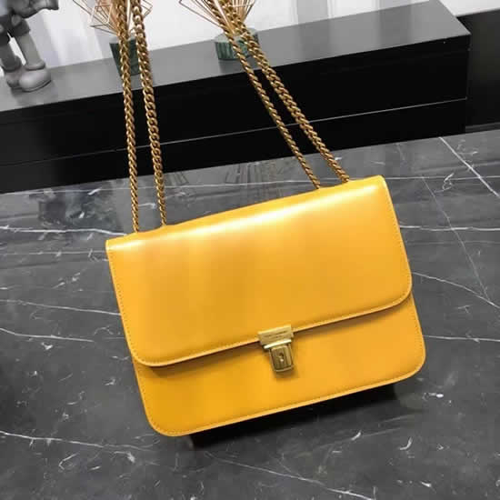 Fake Yves Saint Laurent Tuc Box Paris Chain Bag Yellow Flap Handbags