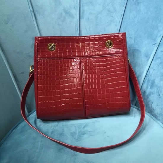 Replica Yves Saint Laurent Classic Crocodile Print Red Shopping Bag
