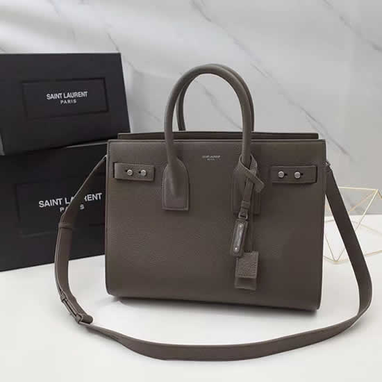 Replica Yves Saint Laurent Laurent Handbag Briefcase Gray Messenger Bag