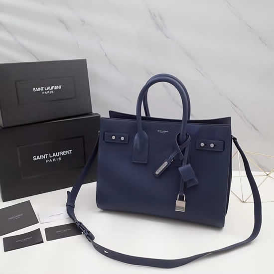 Replica Yves Saint Laurent Laurent Handbag Briefcase Blue Messenger Bag