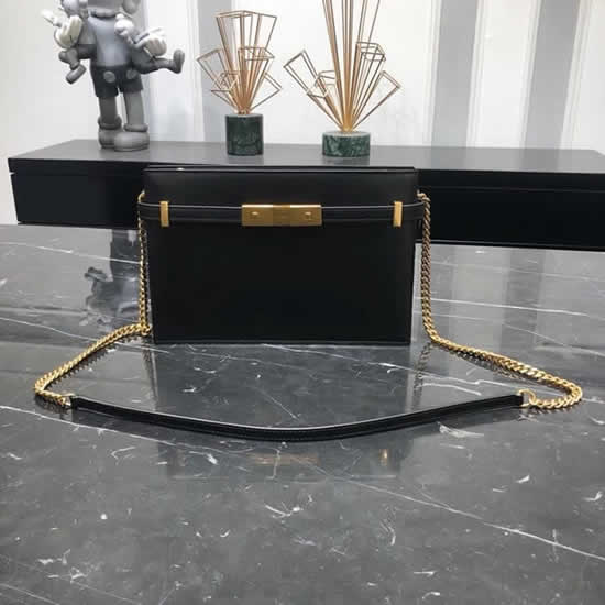 Fake Yves Saint Laurent Manhattan Box Black Leather Clutch