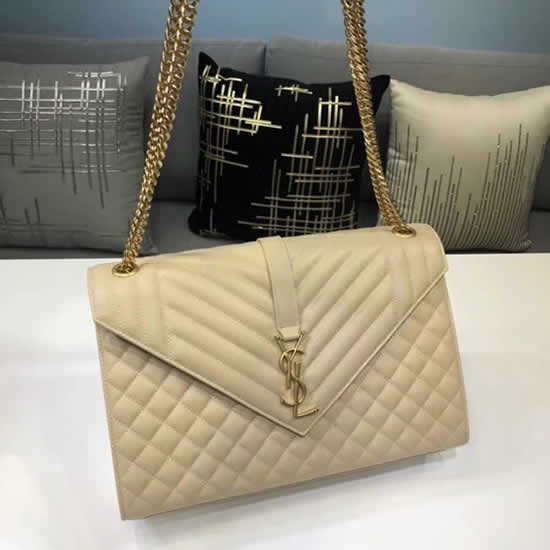 Replica Yves Saint Laurent Flap Bag Cream Color Shoulder Crossbody Bags