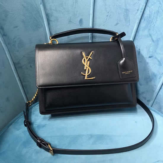 Replica Yves Saint Laurent New Black Medium Sunset Tote Flap Bag