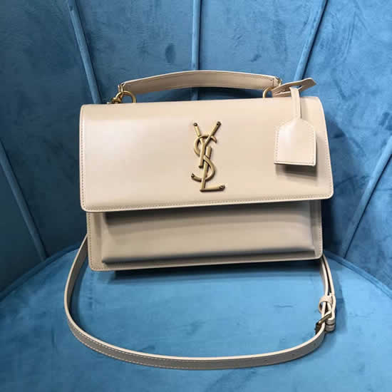 Replica Yves Saint Laurent New Khaki Medium Sunset Tote Flap Bag