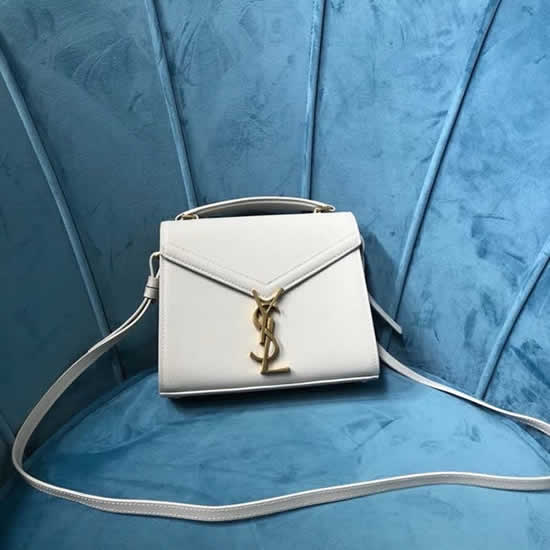 Replica Yves Saint Laurent Cassandra Mini White Clutch Crossbody Bag