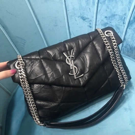 Knock Off Yves Saint Laurent Paris Fashion Silver Hardware Wrinkle Shoulder Bag