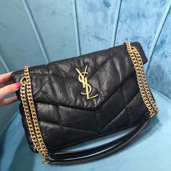 Knock Off Yves Saint Laurent Paris Fashion Golden Hardware Wrinkle Shoulder Bag